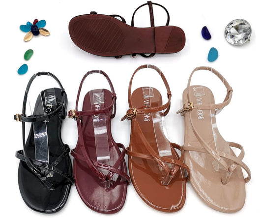Circle Buckle Jelly Sandals