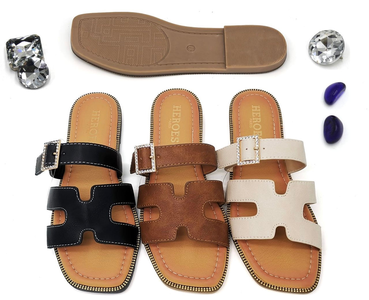 Heroes Paris Buckle Sandals – 3 Colors