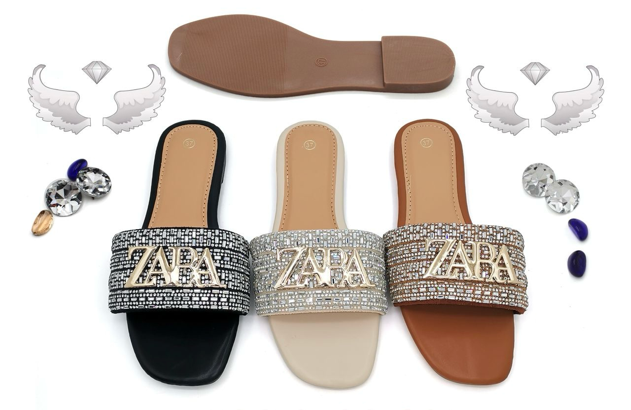 ZARA Style Rhinestone Buckle Sandals
